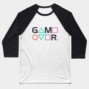 Game Over PS gamer Baseball T-Shirt